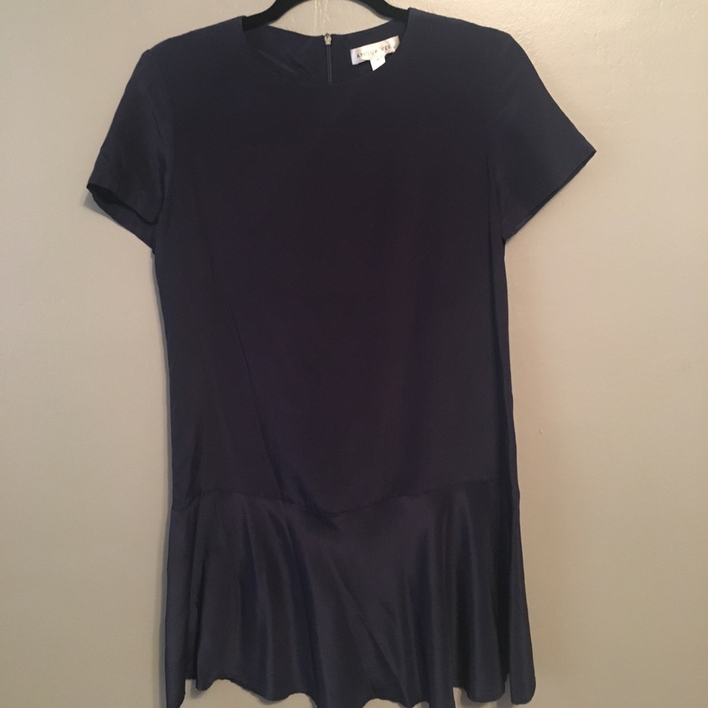 Amour Vert navy blue silk dress size S
